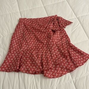The Kooples Paris red floral skirt